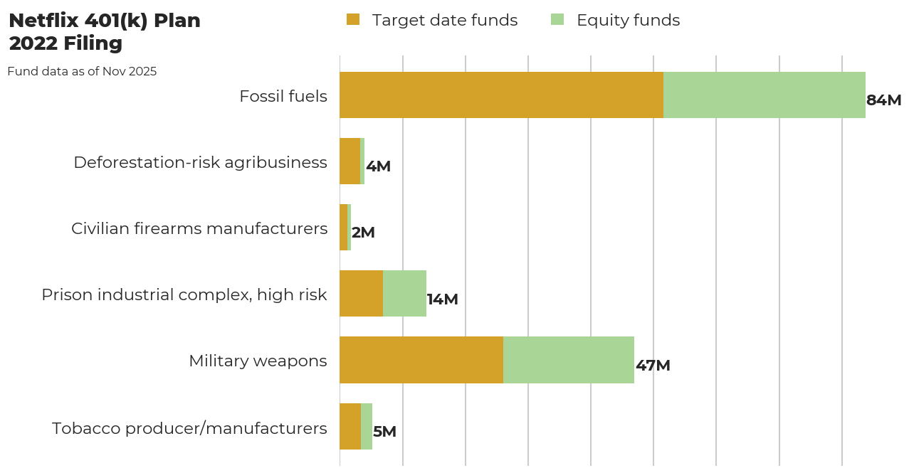 Netflix 401(k) Plan flagged investments